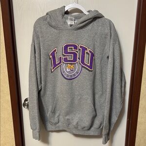 Gildan Gray LSU Tigers Hoodie Size L
